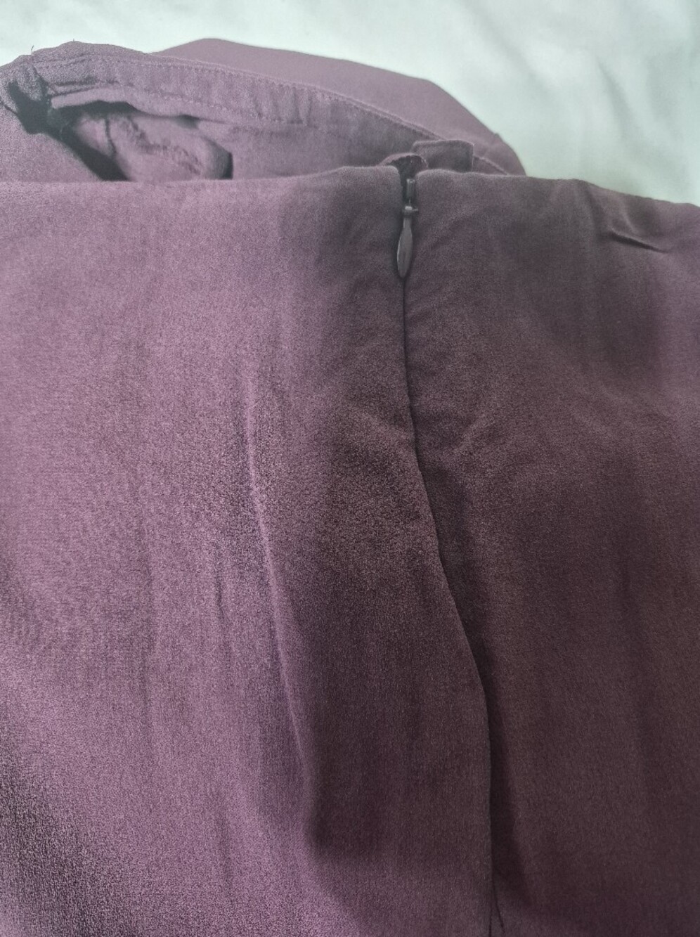 Eileen Fisher XL 100% Silk Wide Leg Pants Plum Purple Pull On - Picture 6 of 13
